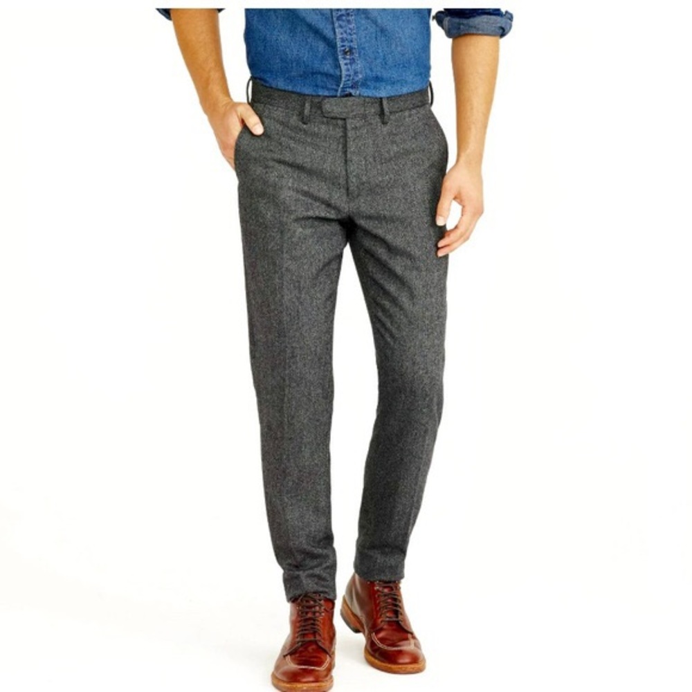 Men’s JCrew Bowery Gray Brushed Twill Pants - Slim 31/32
